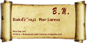 Bakányi Marianna névjegykártya